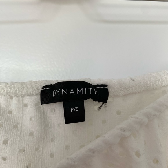 Off white Eyelet off the shoulder cropped top - Picture 3 of 3